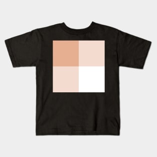 gingham pattern in peach nougat / light brown and white Kids T-Shirt